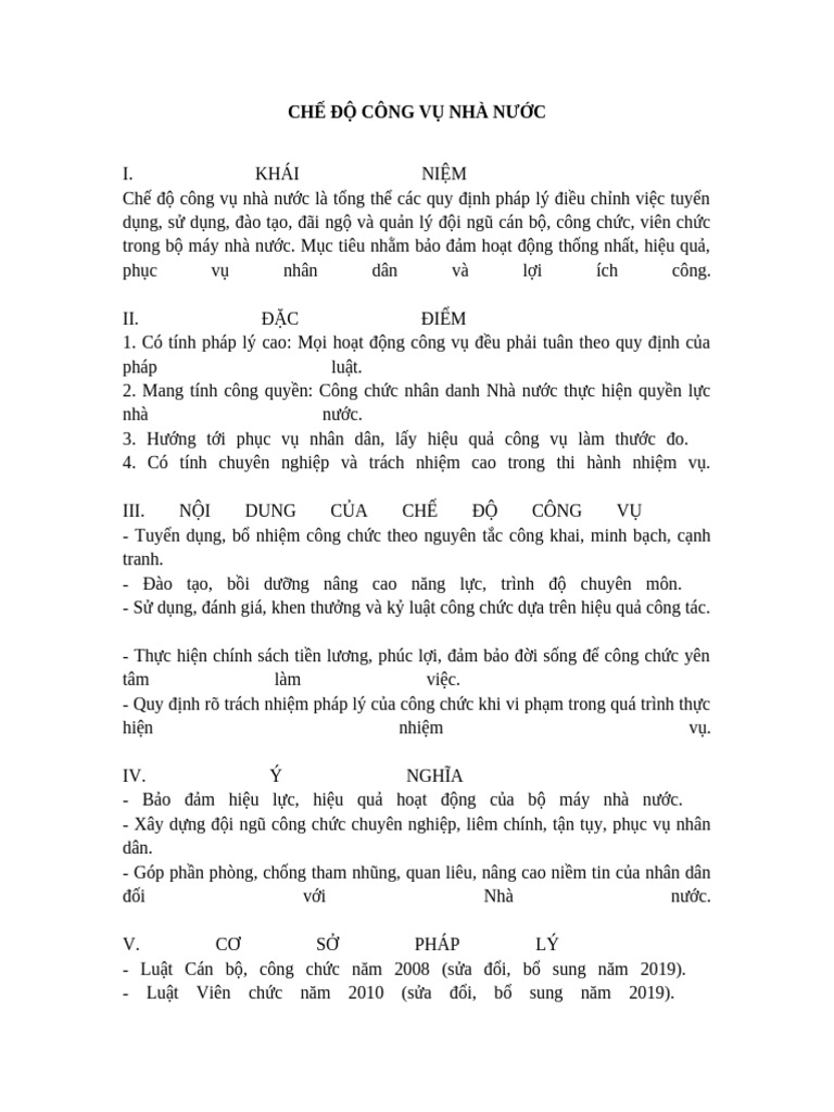 Che Do Cong Vu Nha Nuoc | PDF