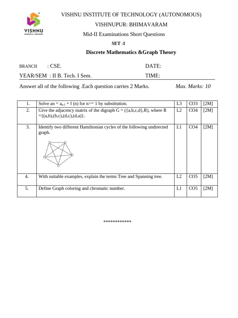 DMGT - Mid Ii - Short Q.P | PDF