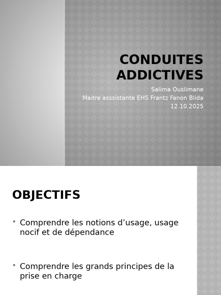 Comprendre les conduites addictives | PDF | Concept de psychologie ...