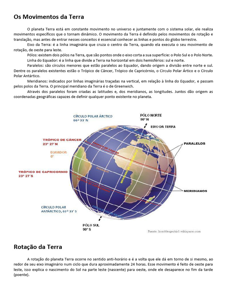 Os Movimentos Da Terra e Suas Consequências | PDF | Terra | Outono