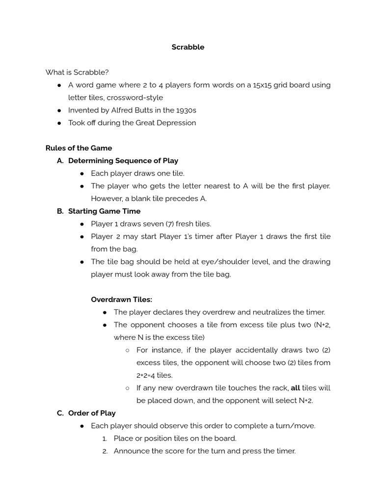Scrabble Game Rules and Strategies | PDF | Part Of Speech | Linguistics