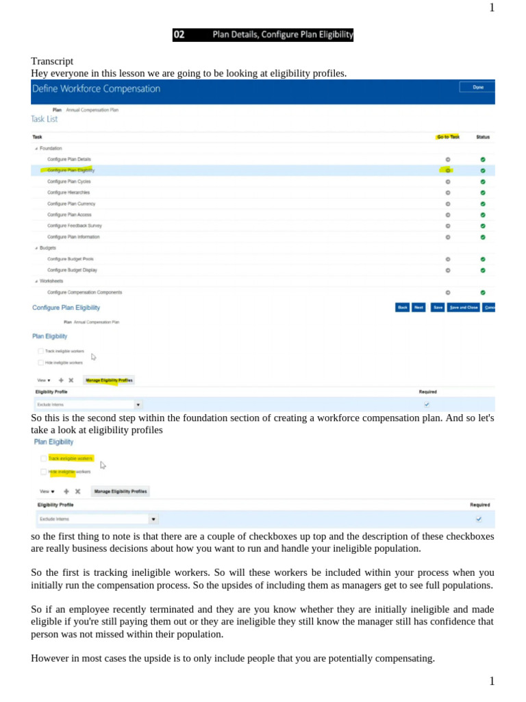 Understanding Eligibility Profiles in Compensation Plans | PDF ...