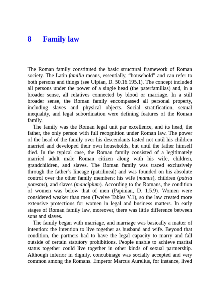 Roman Family Law and Paternal Power | PDF | Marriage | Adultery