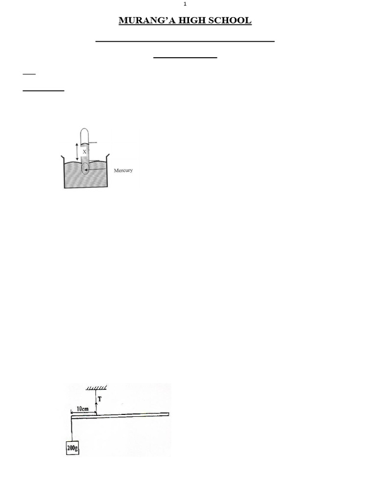 Murang'A High School: Nov/Dec Holiday Assignment Term 3 2025 Physics ...