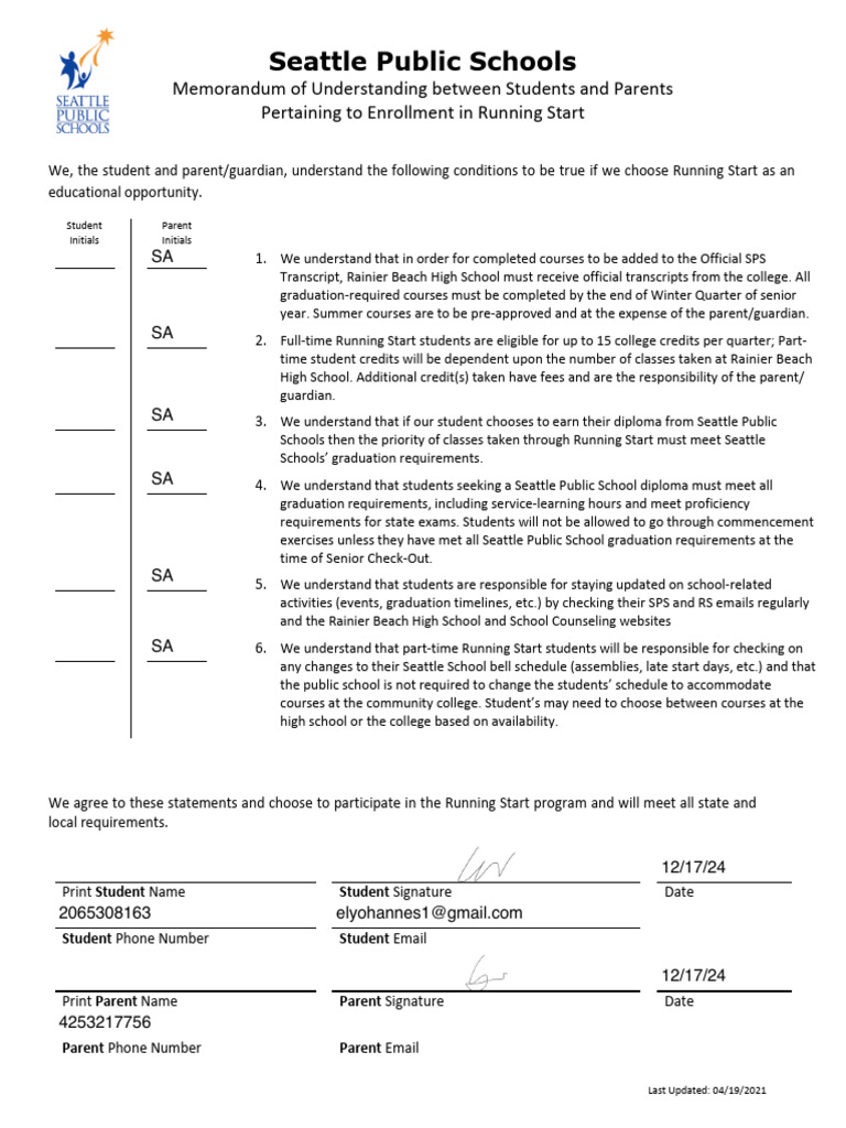 Running Start Enrollment Guide for SPS | PDF | Advanced Placement ...