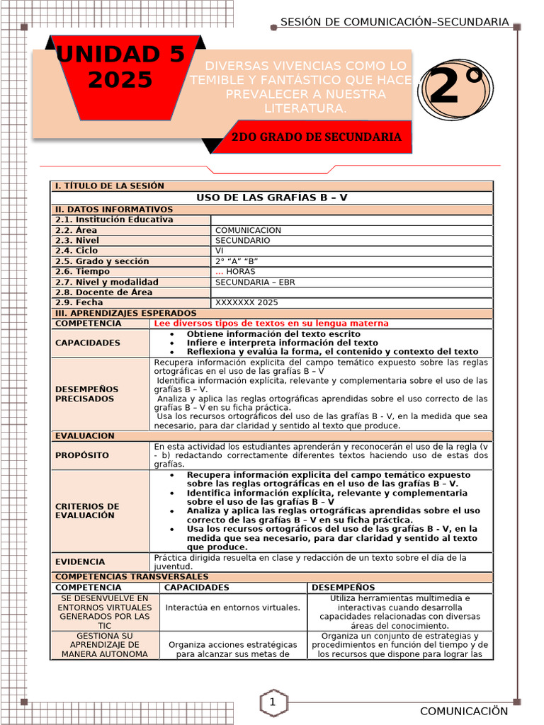 Uso Correcto de B y V en Secundaria | PDF | Aprendizaje | Enseñando