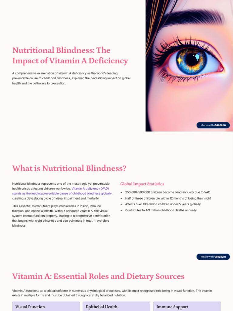 Vitamin A Deficiency and Childhood Blindness | PDF | Vitamin A ...