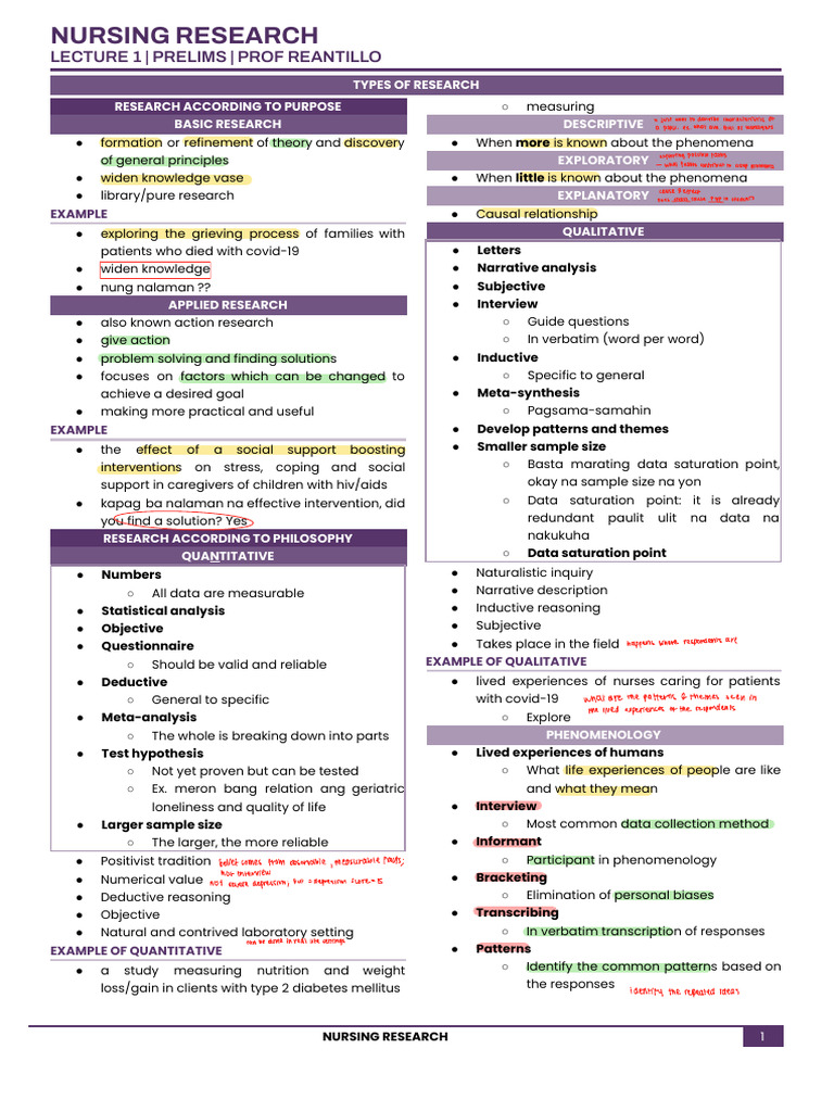 Nursing Research Midterms | PDF | Ethnography | Quantitative Research