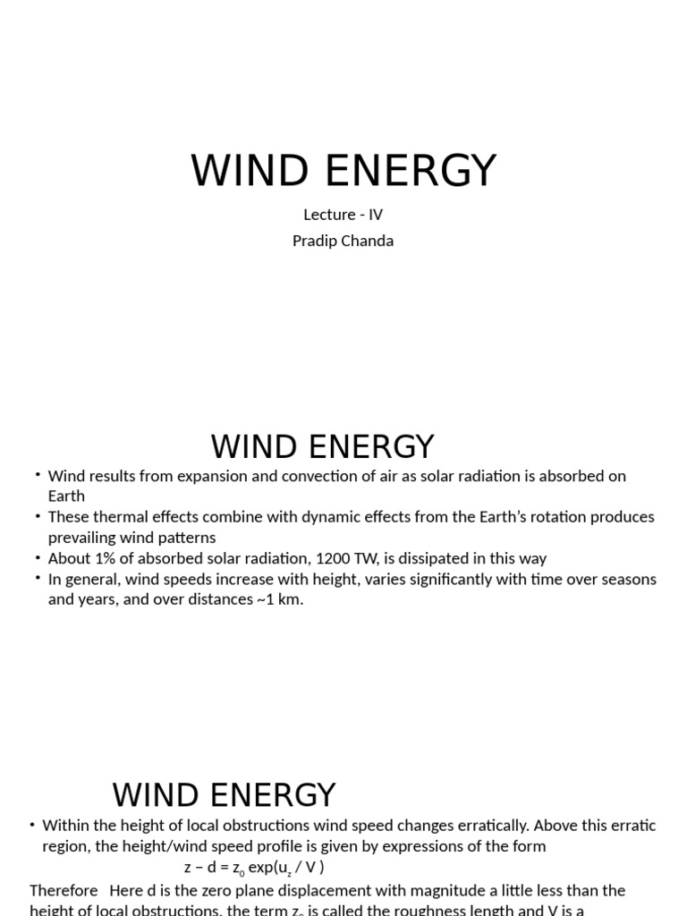 Understanding Wind Energy Dynamics | PDF | Wind Turbine | Wound