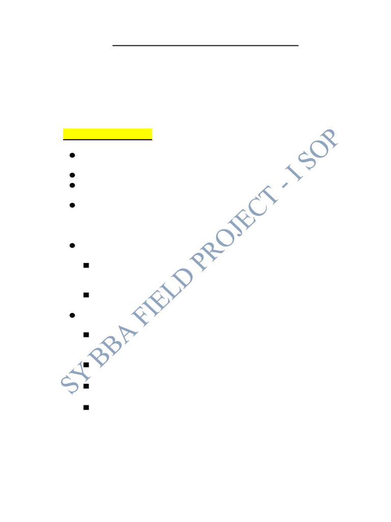 SY BBA Field Project Guidelines | PDF