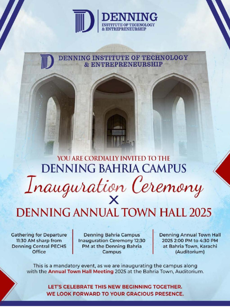 Invitation - Inauguration Ceremony & Denning Annual Town Hall 2025 ...