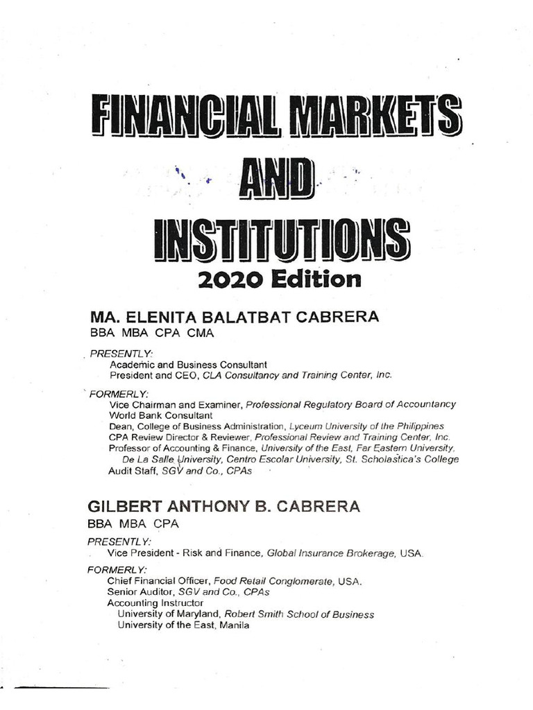 Financial Markets and Institutions 2021 | PDF
