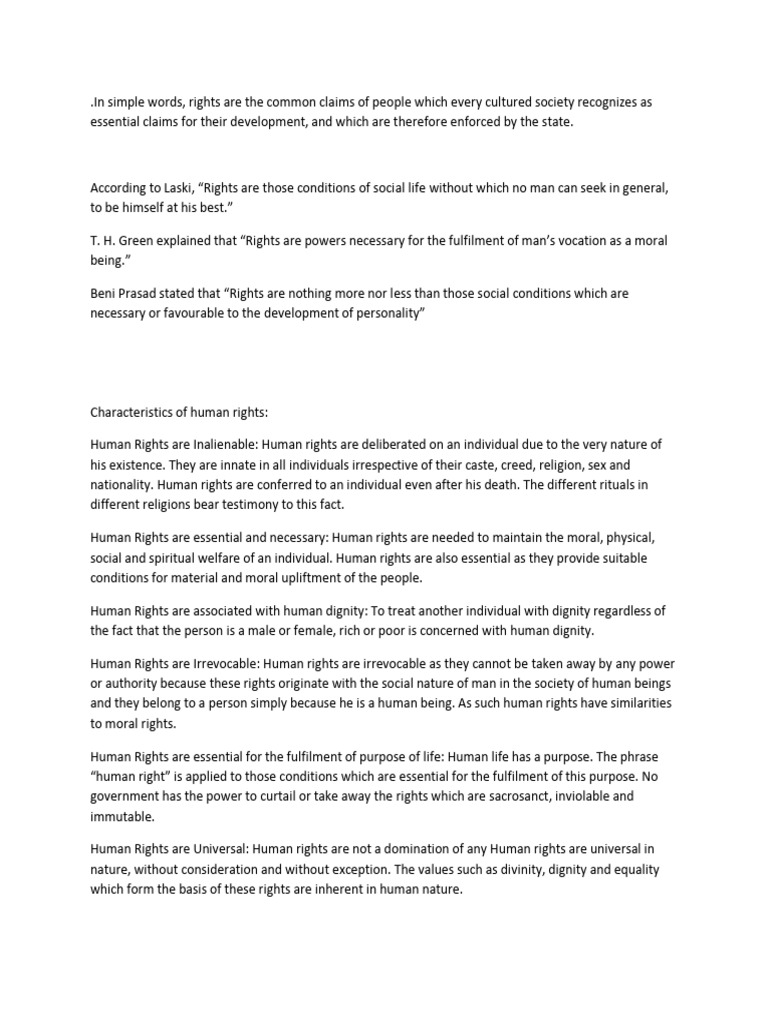 Understanding Human Rights Characteristics | PDF | Human Rights | Justice