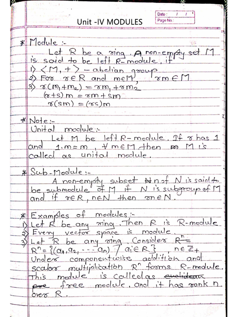 (M.sc-2) Unit-4 Modules Notes | PDF