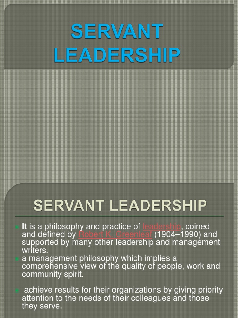 Understanding Servant Leadership Principles | PDF | Servant Leadership ...