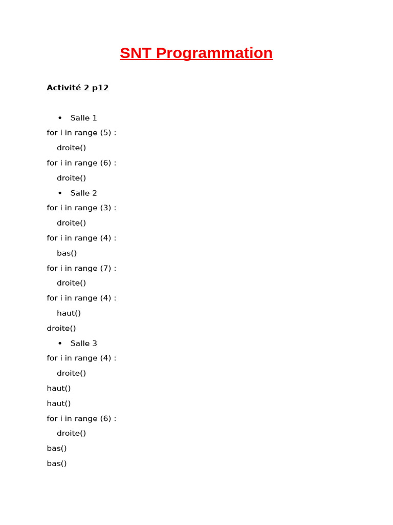 Programmation SNT : Activités de Code | PDF
