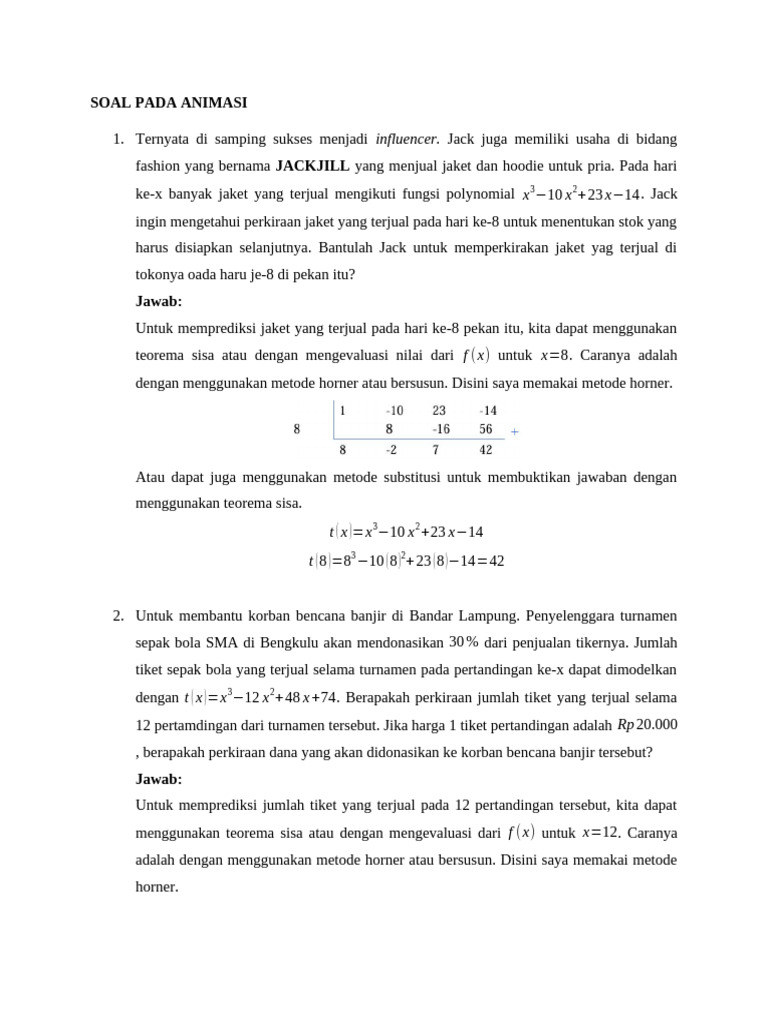 Soal Pada Animasi | PDF