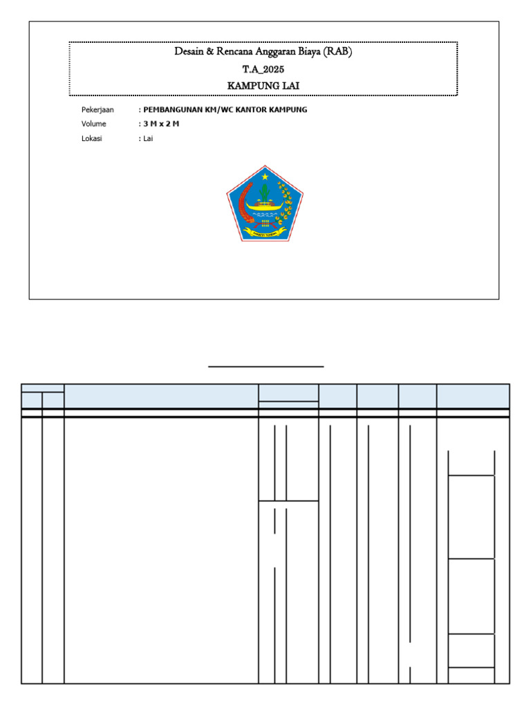 RAB Pembangunan KM/WC Kantor Kampung | PDF
