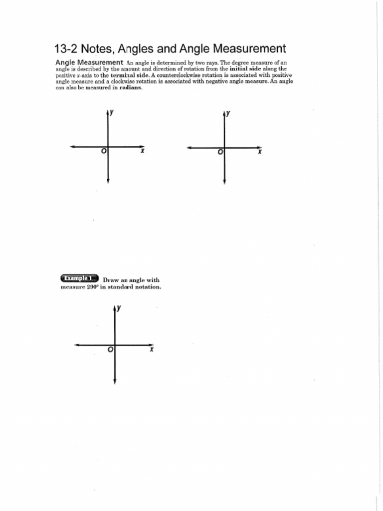 Angles and Angle Measurement Notes and HW 3 | PDF
