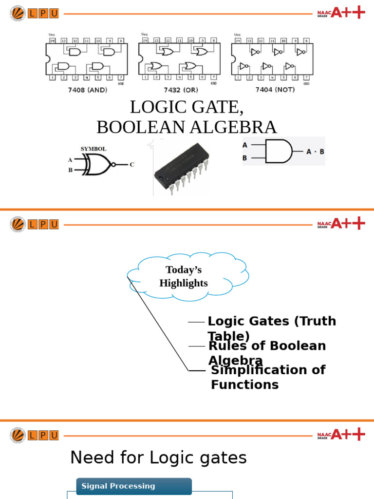 Logic Gates and Boolean Algebra Overview | PDF | Logic Gate | Boolean ...