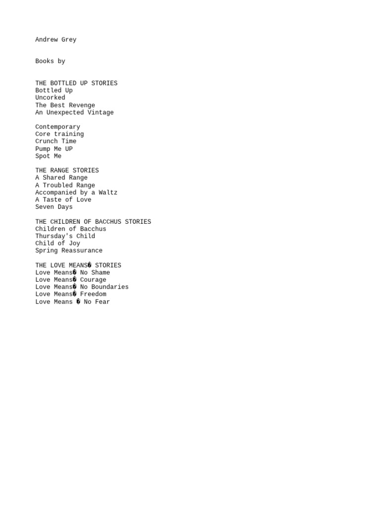 Andrew Grey's Book Collection Overview | PDF