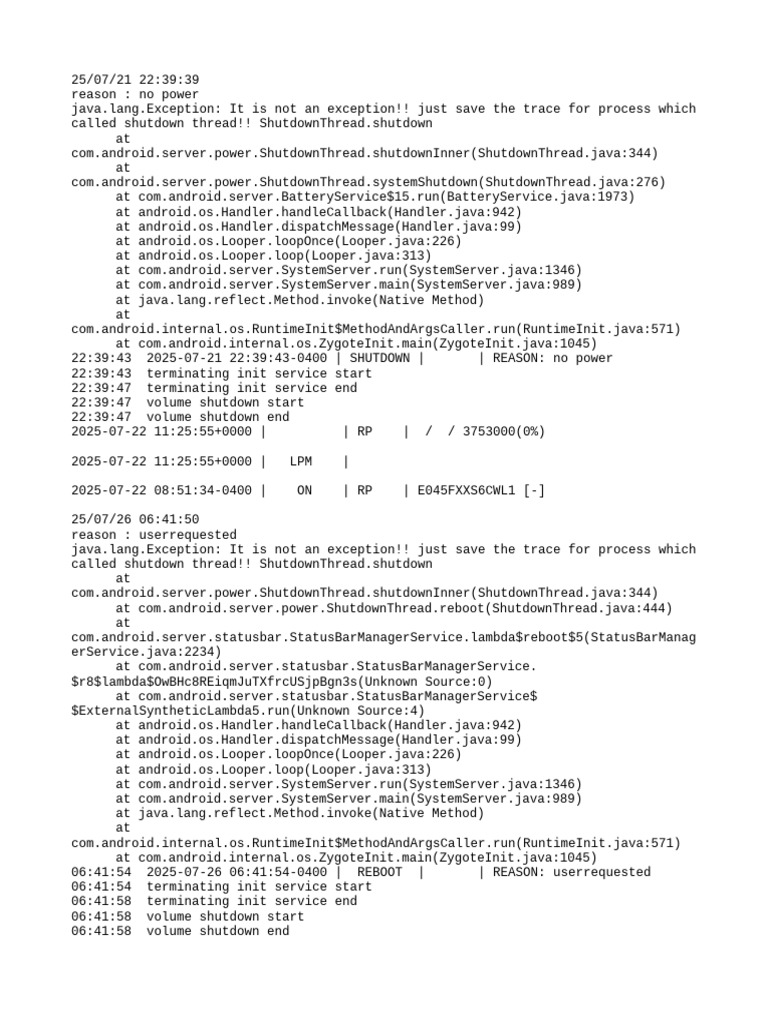 Android Shutdown and Reboot Logs | PDF | Embedded Linux Distributions ...