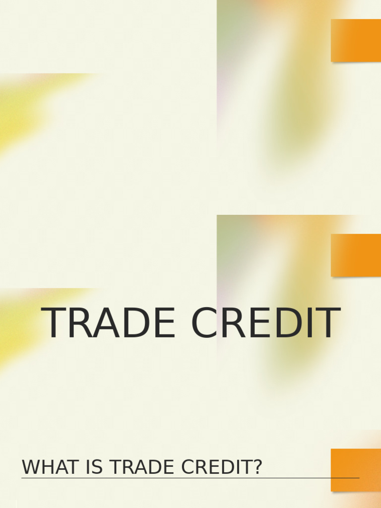Understanding Trade Credit Basics | PDF | Loans | Debt