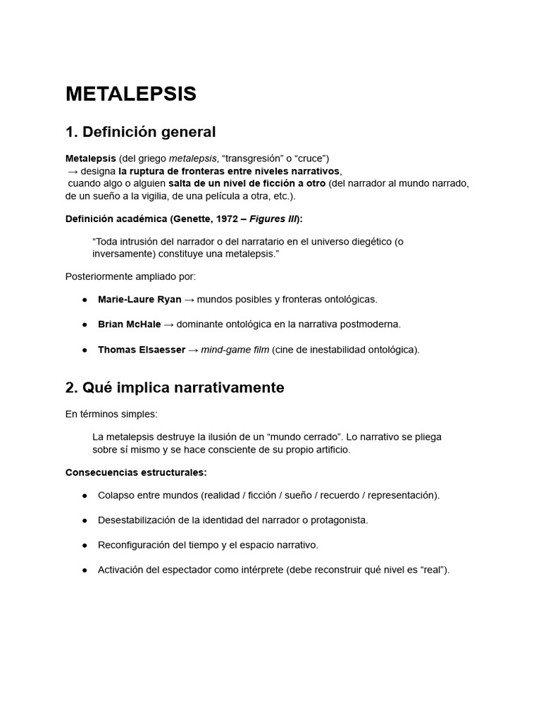 Significado y Tipos de Metalepsis | PDF | Cómics | Teoría literaria
