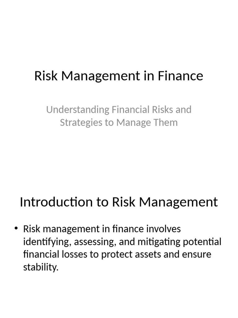 Financial Risk Management Strategies | PDF