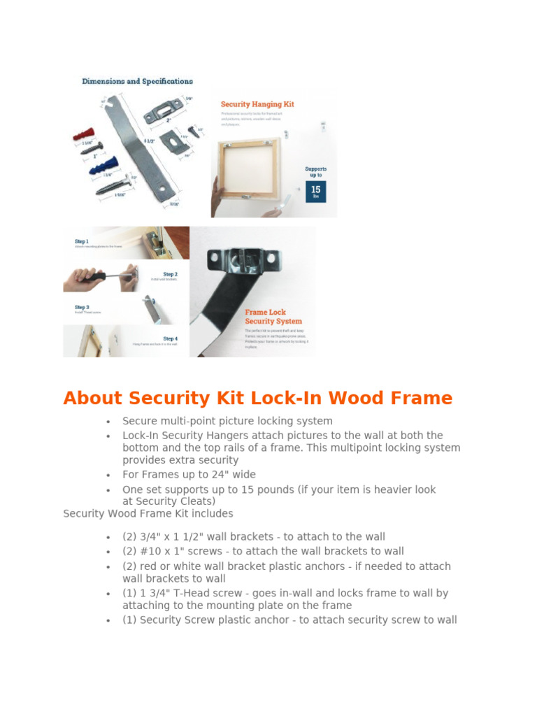 Secure Wall Mount Instructions | PDF | Framing (Construction) | Screw