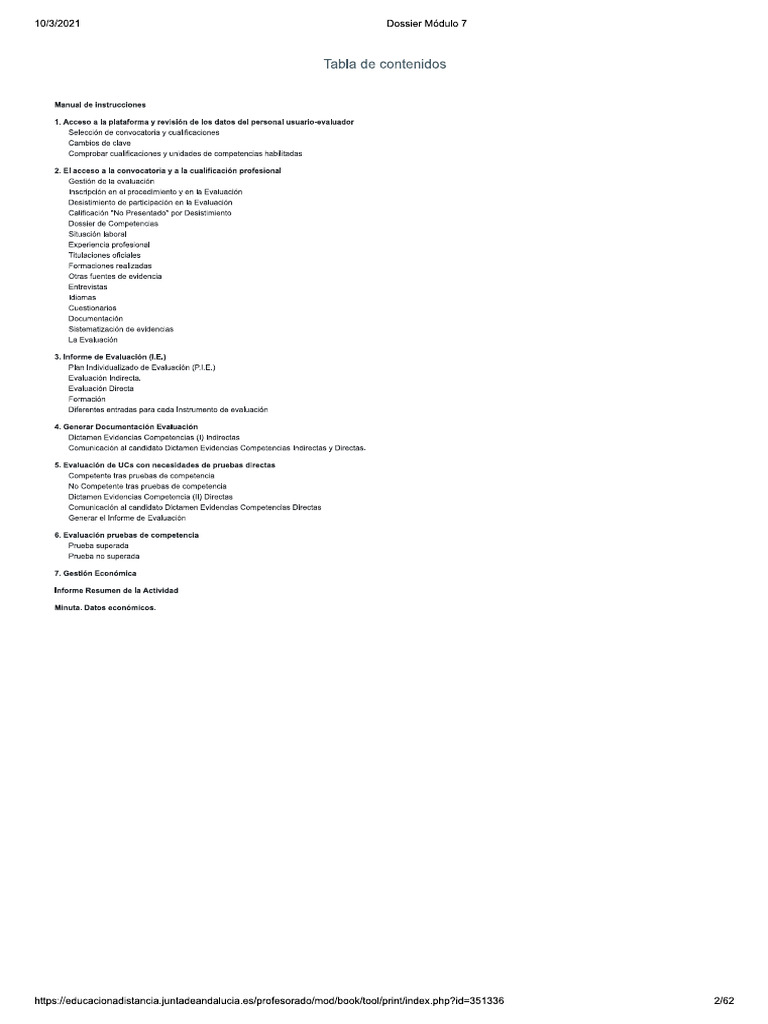 Dossier Modulo 7 Evaluadores | PDF