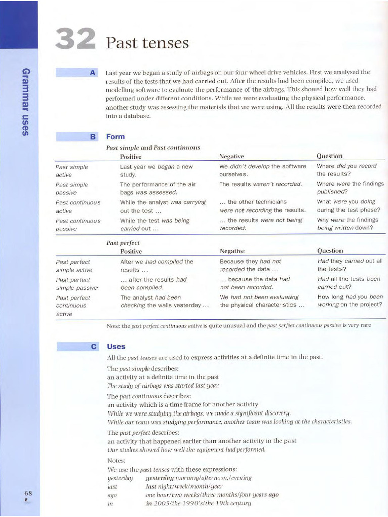 Past Tenses | PDF