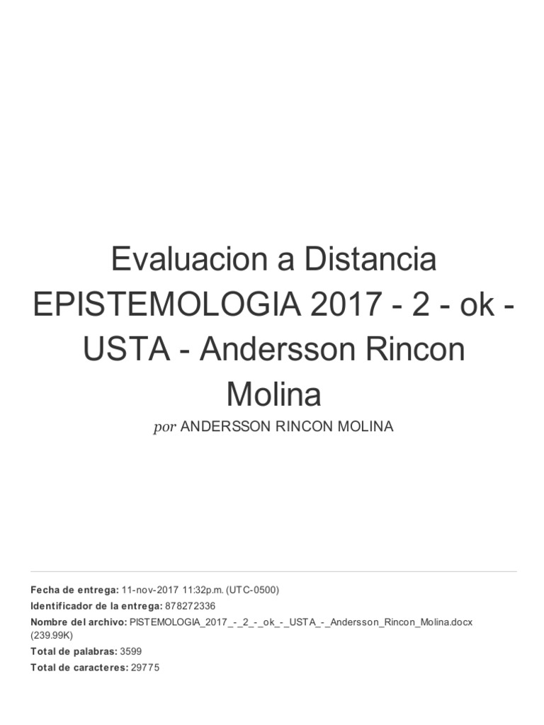Evaluacion A Distancia EPISTEMOLOGIA 2017 - 2 - Ok - USTA - Andersson ...