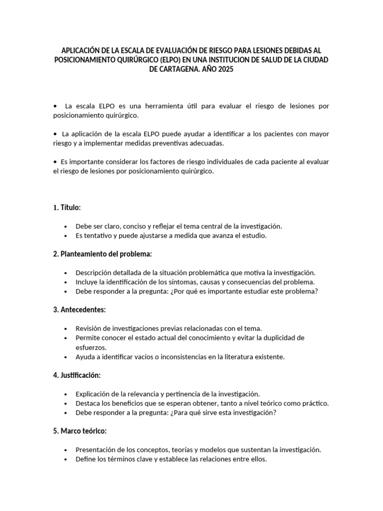 Aplicación de la Escala ELPO en Salud | PDF | Riesgo