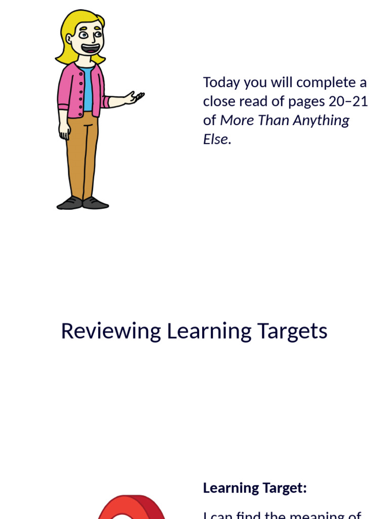 Lesson 2 - Close Read Pages 20-21 From More Than Anything Else | PDF ...