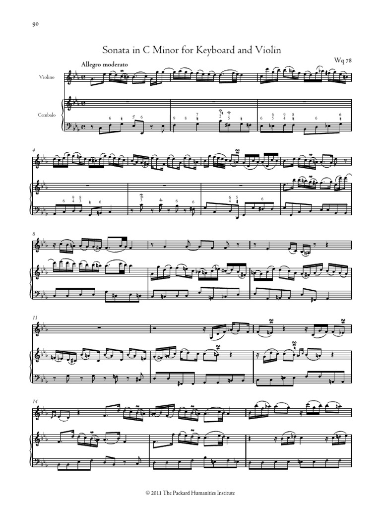 Sonata in C Minor for Keyboard & Violin | PDF | Baroque Music | Sonata
