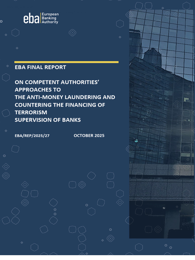EBA Final Report On AML - CFT Supervision | PDF