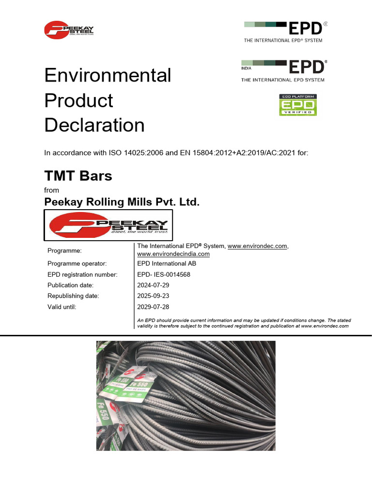 EPD Document EPD-IES-0014568 - 003 en | PDF | Life Cycle Assessment |  Materials