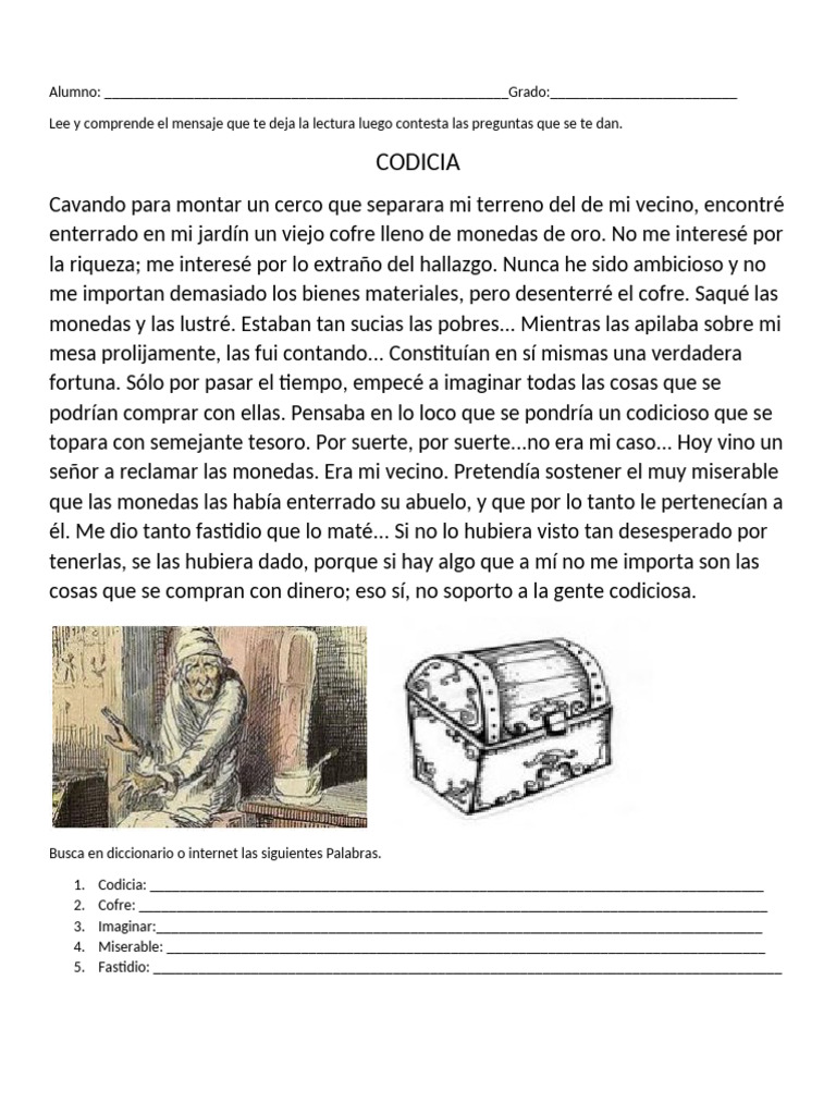 Reflexiones sobre la codicia y el hallazgo | PDF