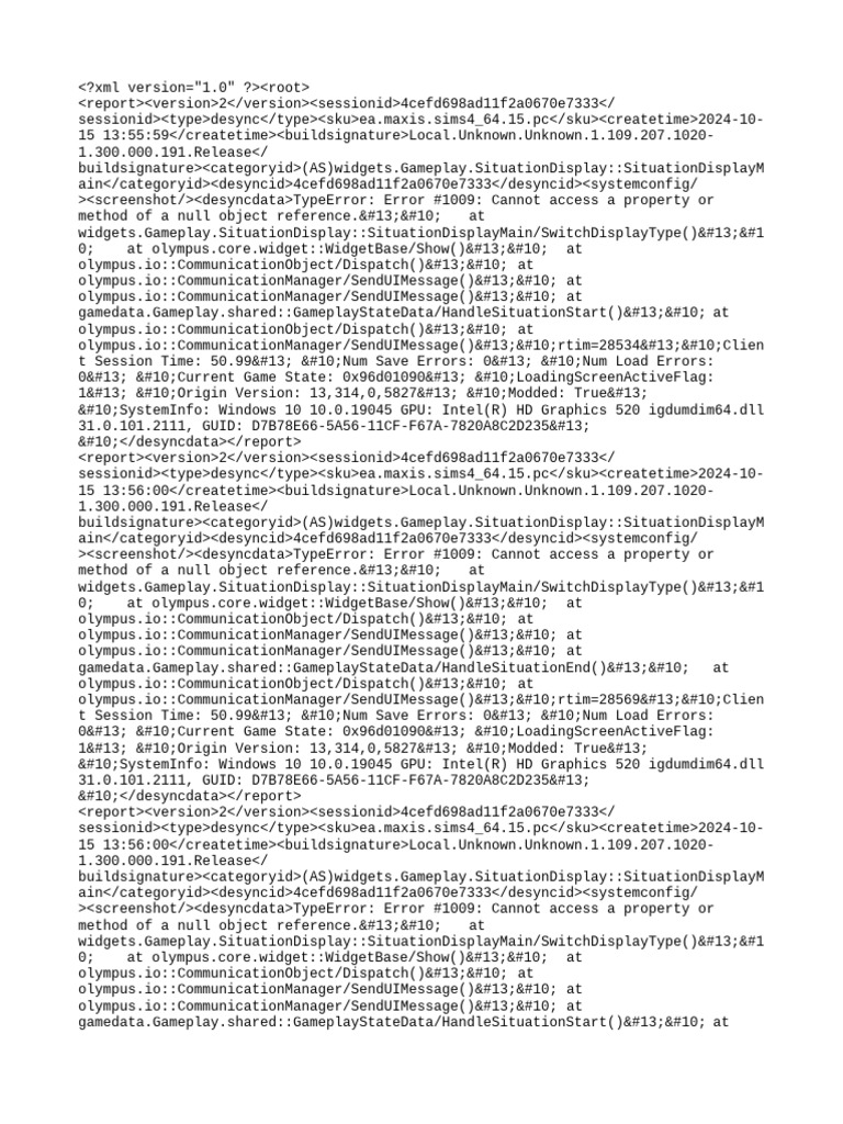 Sims 4 Desync Error Report Analysis | PDF | Graphics Processing Unit ...