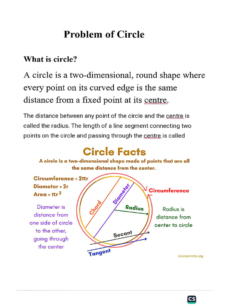 Math Chapter 10 Circle | PDF