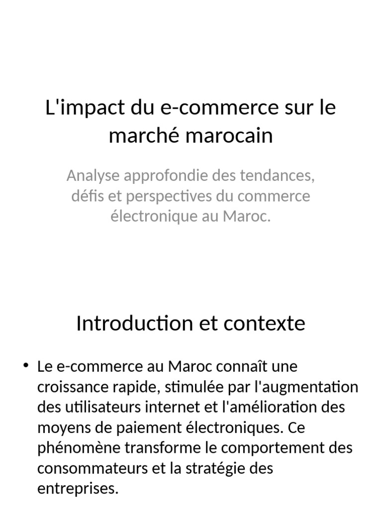 Impact du e-commerce au Maroc | PDF