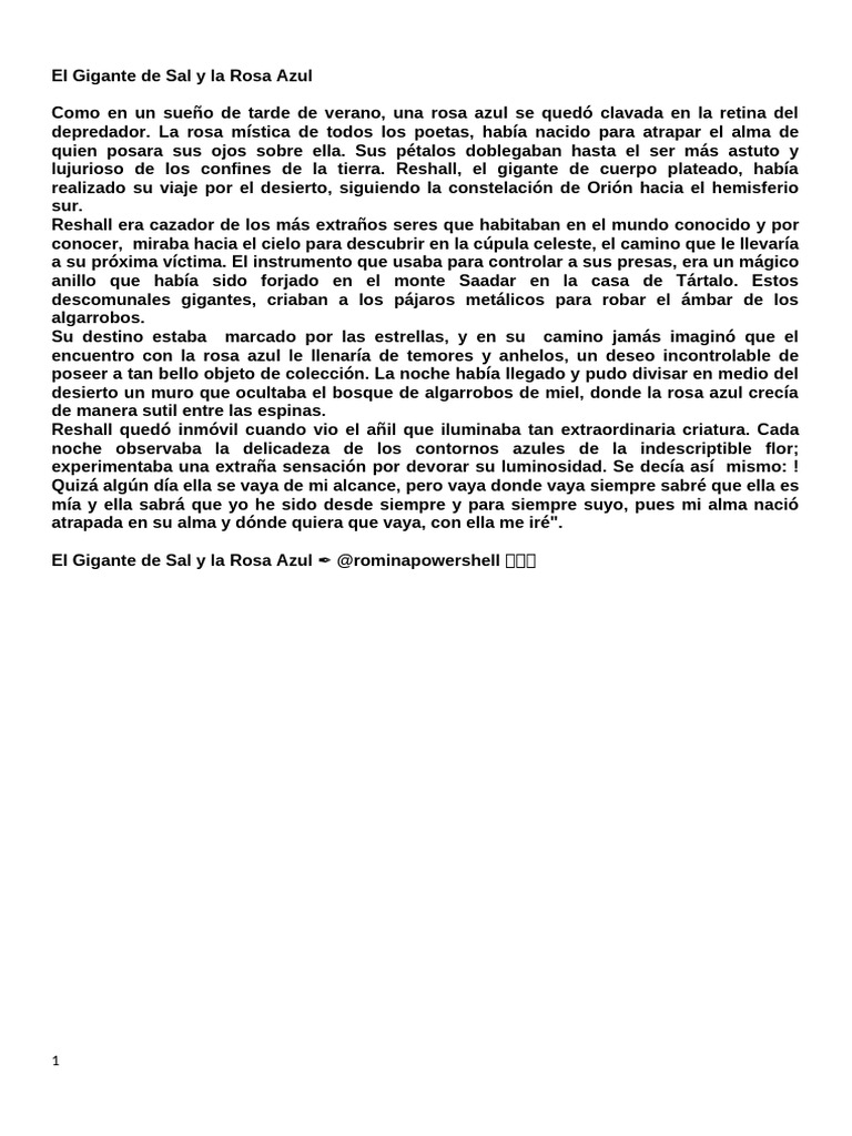 El Gigante de Sal y la Rosa Azul | PDF