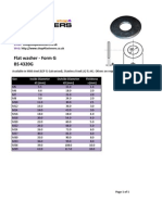 Data Sheet Shop Fasteners BS4320G Flat Washer Form G