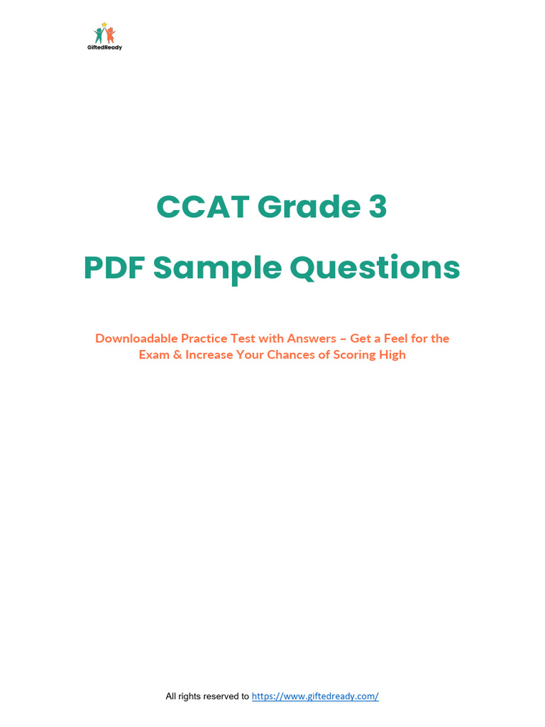 CCAT Grade 3 Sample Questions PDF | PDF | Triangle | Shape
