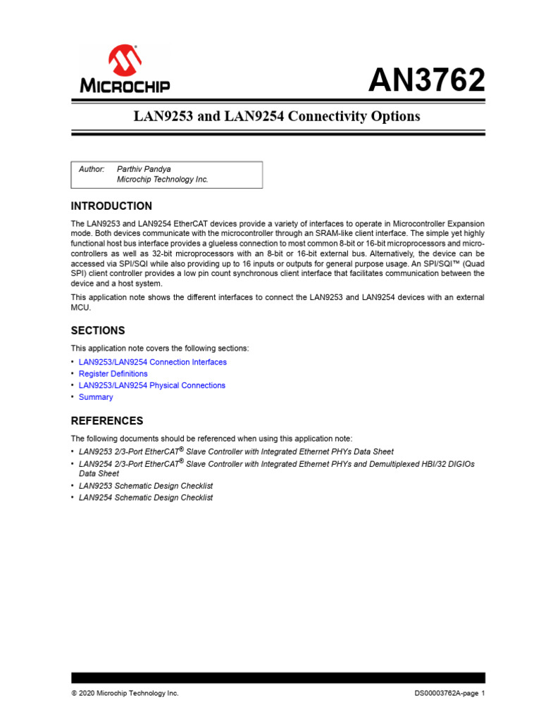 LAN9253/LAN9254 Interface Guide | PDF | Microcontroller | Input/Output