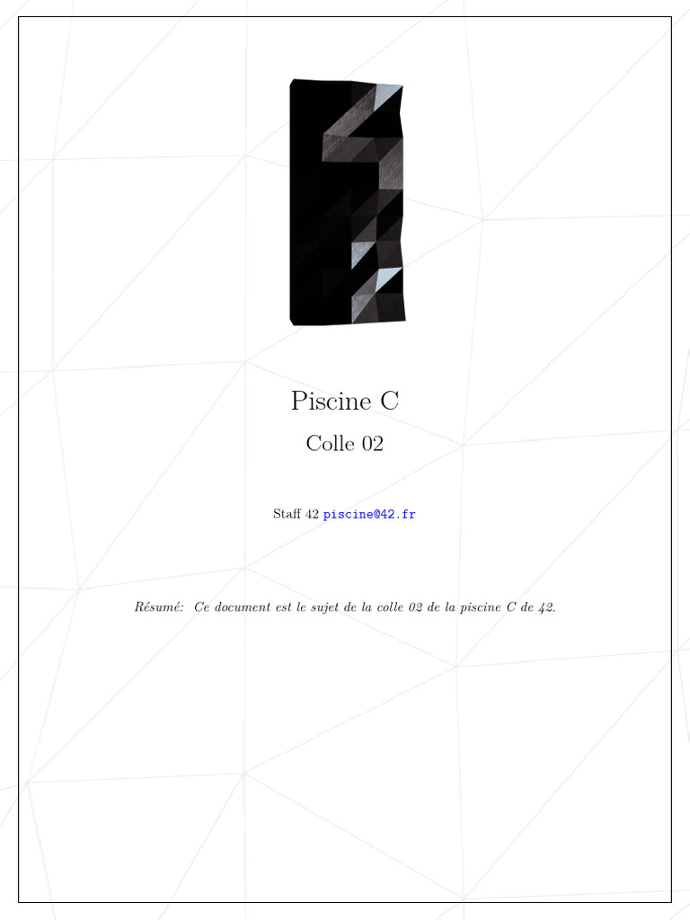 Colle 02 Piscine C : Consignes et Exercice | PDF | Nourritures
