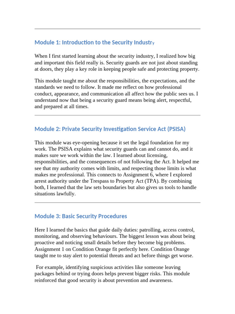 Security Guard Training Overview | PDF | Security Guard | Communication