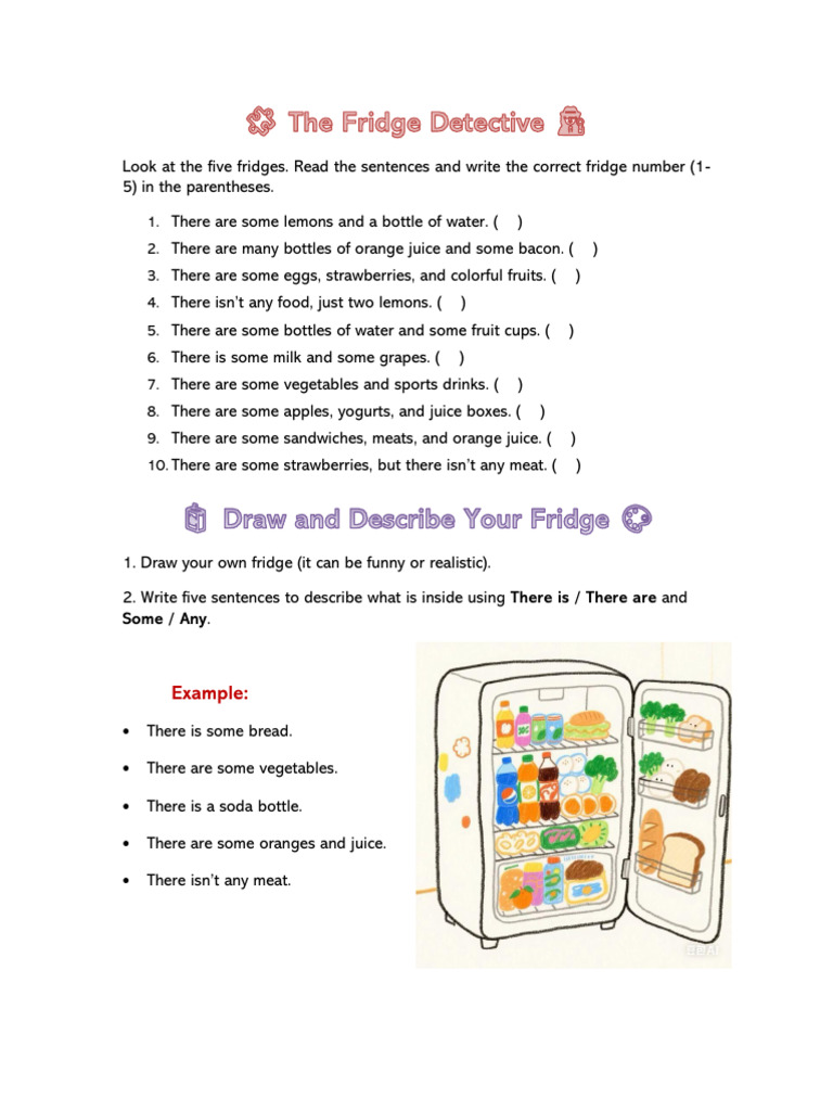 Fridge Inventory and Description Exercise | PDF