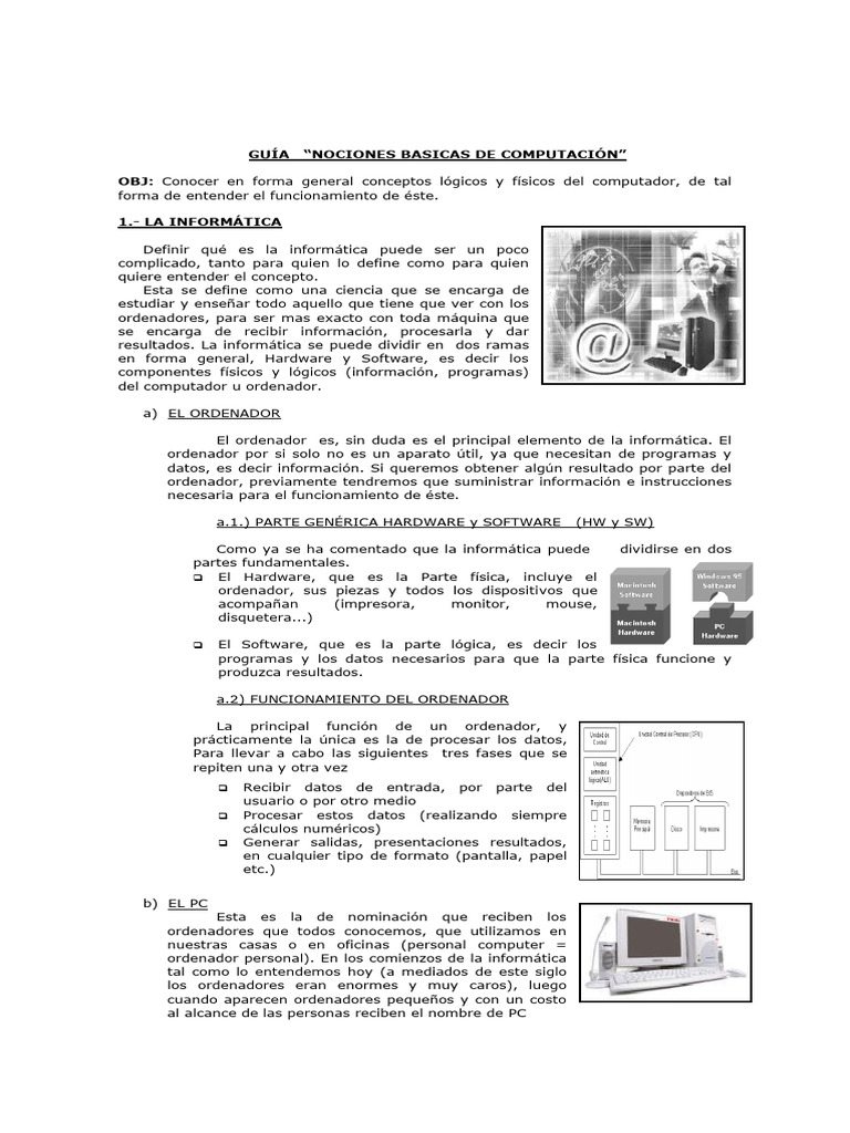 Nociones Básicas de Computación | PDF | Computadoras personales ...